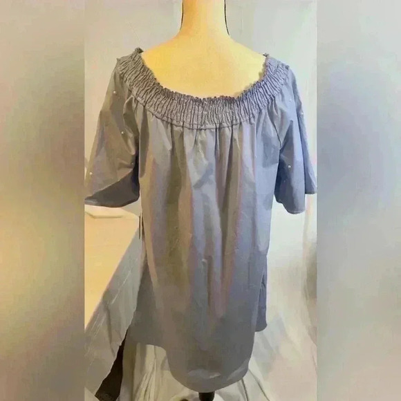 NWT!SPENSE Baby Blue Dress w/smocked neckline w/ pearl embellishments (Size XXL) - Picture 2 of 16